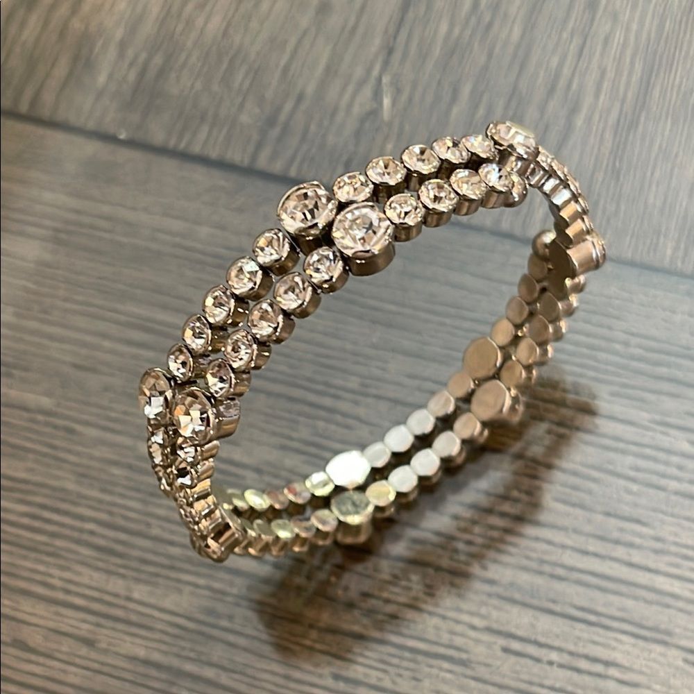 Vintage Style Memory Wire Wrap Rhinestone Bracelet